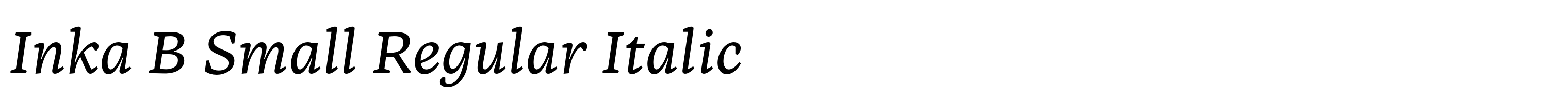 Inka B Small Regular Italic